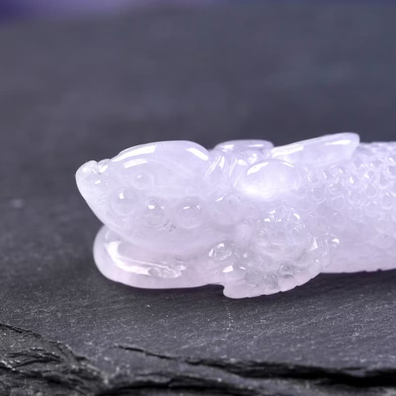 冰種紫羅蘭翡翠精雕三腳蟾蜍 | 天然緬甸玉翡翠A貨 | 送禮