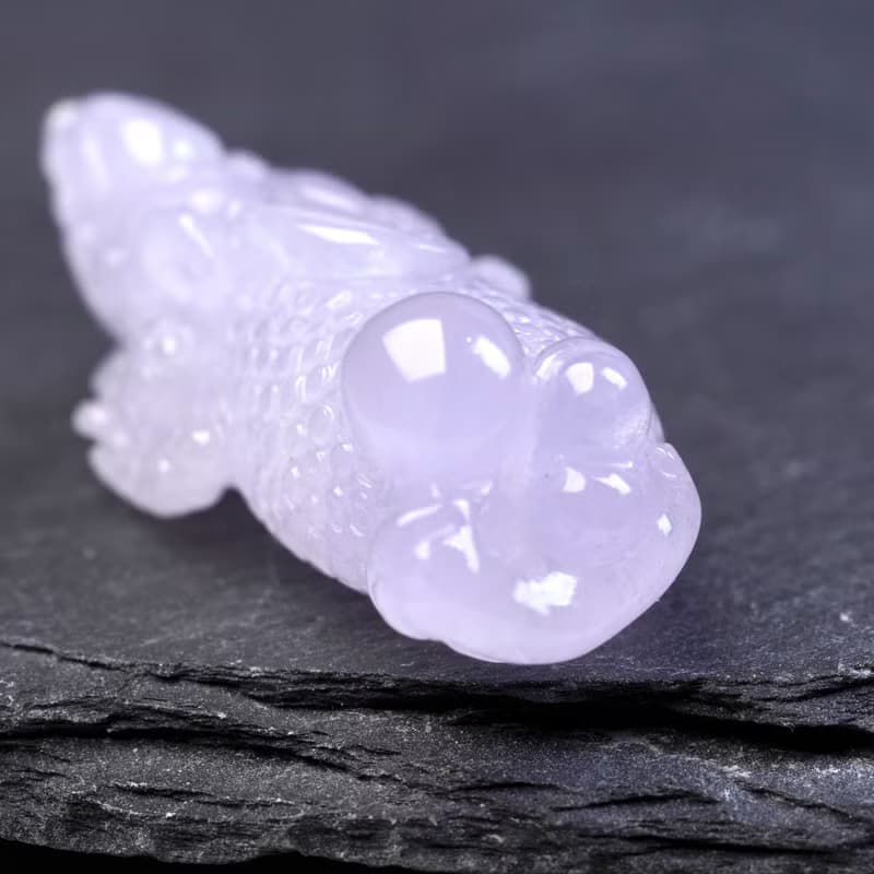 冰種紫羅蘭翡翠精雕三腳蟾蜍 | 天然緬甸玉翡翠A貨 | 送禮
