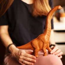 Wooden dinosaur brachiosaurus, wooden hand carved sculpture