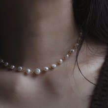 天然饅頭珍珠頸鏈