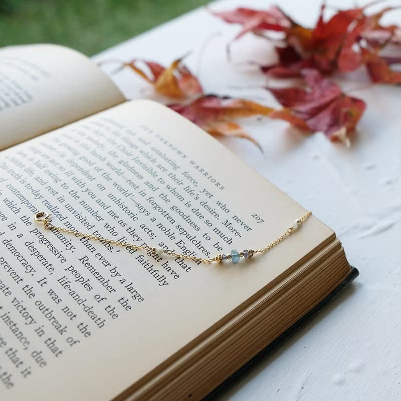 花園尋寶家 - 14K包金海藍寶手鍊