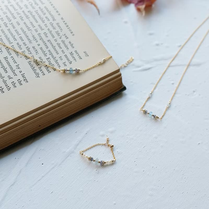 花園尋寶家 - 14K包金海藍寶手鍊