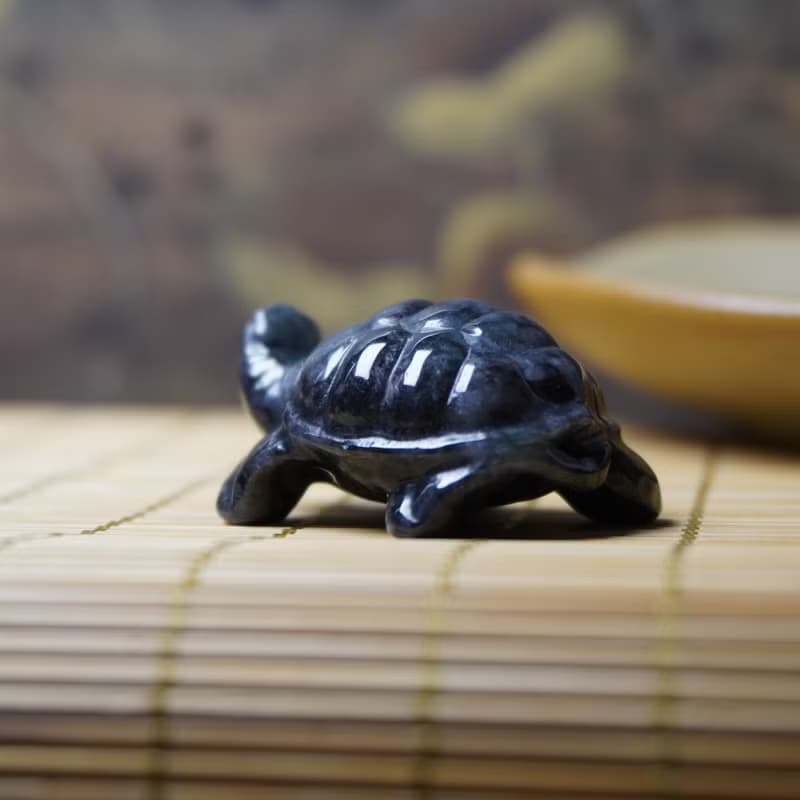 【吉祥‧長壽】烏雞翡翠烏龜擺飾 | 天然緬甸玉A貨翡翠 |  送禮