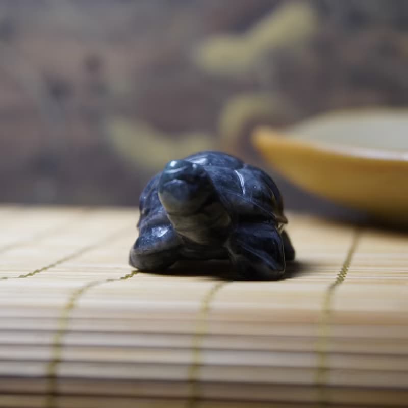 【吉祥‧長壽】烏雞翡翠烏龜擺飾 | 天然緬甸玉A貨翡翠 |  送禮