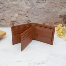 9卡1照-馬鬃紋-左右翻活頁牛皮短夾28806(棕色)