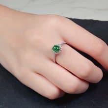 冰綠翡翠蛋面戒指 925純銀 | 天然緬甸玉A貨翡翠 | 送禮