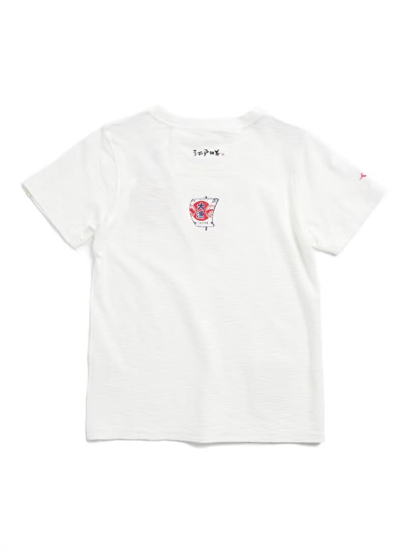 江戶勝 日系 童裝 大漁系列 帆船LOGO短袖T恤(米白色) #上衣