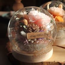 | Pinkoi獨家 材料包 | - 佳人 - 康乃馨永生花  LED夜燈 玻璃球