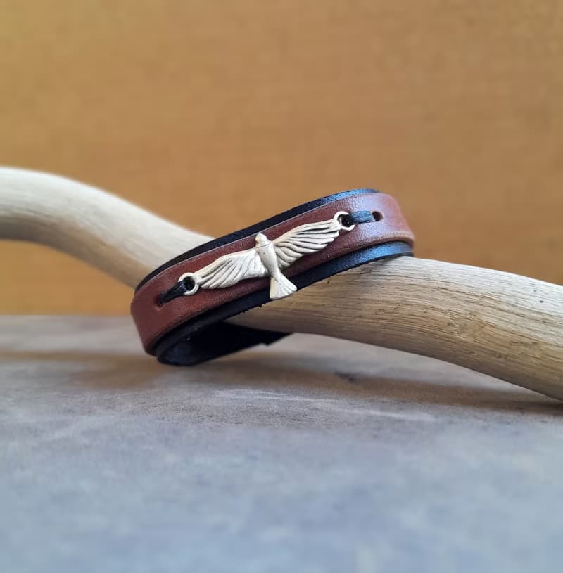 Eagle Spirit Leather Bracelet - Strength Worn With Purpose
