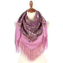 Authentic Pavlovo Posad Russian Shawl Scarf Soft 100% Wool 89x89 cm 2043-3