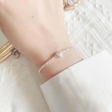 古典愛心小碎銀925純銀手鍊