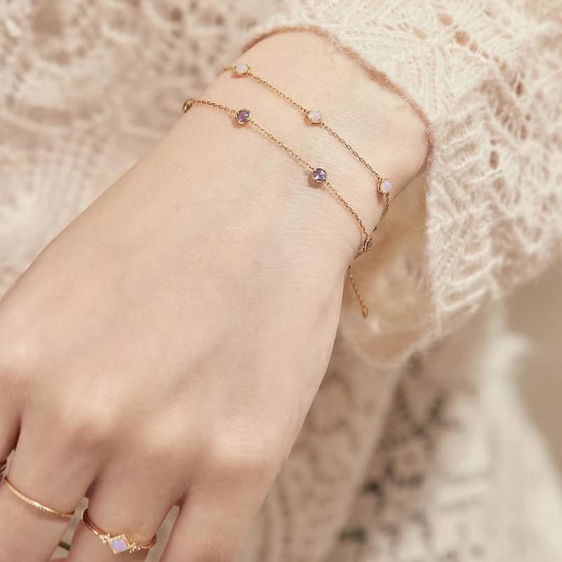 Visel 寶石甜餅手鍊-蛋白石