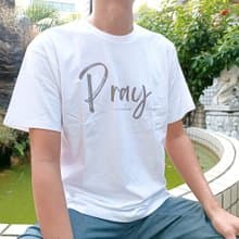 Pray禱告神蹟發生男女黑白純棉t-shirt上衣/基督教/福音/受洗禮物