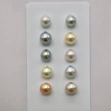 日本直送 數量限定 天然雙色巴洛克形Akoya珍珠耳環 耳釘 耳飾