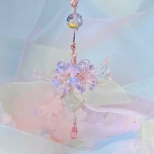 大大顆夢幻彼岸花球 彩繪玻璃珠 撞色療癒系耳環 無痛耳夾/耳針