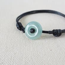 本命年【平安‧如意】平安扣翡翠韓國蠟線手鍊Sga04招財、防小人