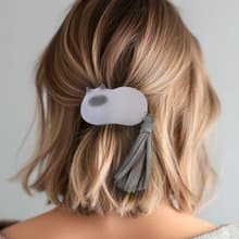 【選擇眼睛】貓咪髮夾 /  灰色