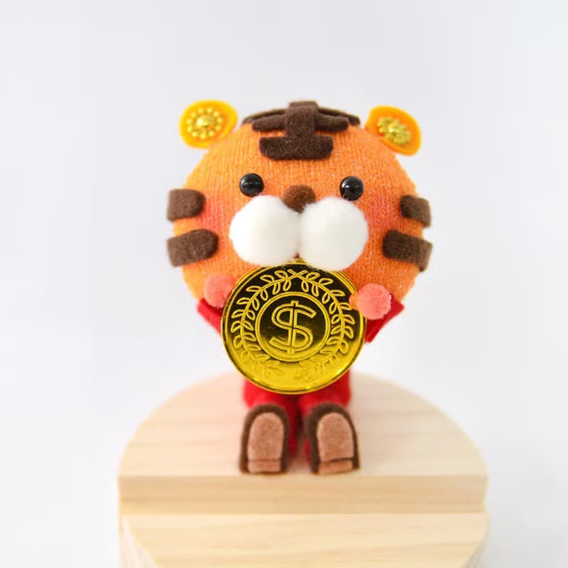 【獨家手作】金牌小福虎-木質手機座 免縫 DIY材料包