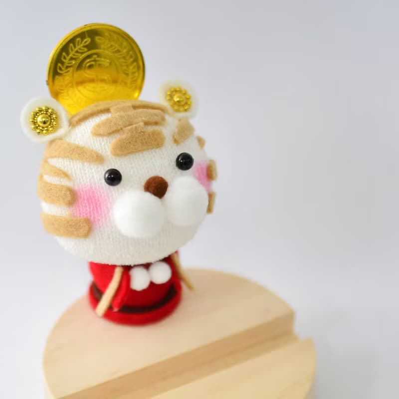 【獨家手作】金牌小福虎-木質手機座 免縫 DIY材料包