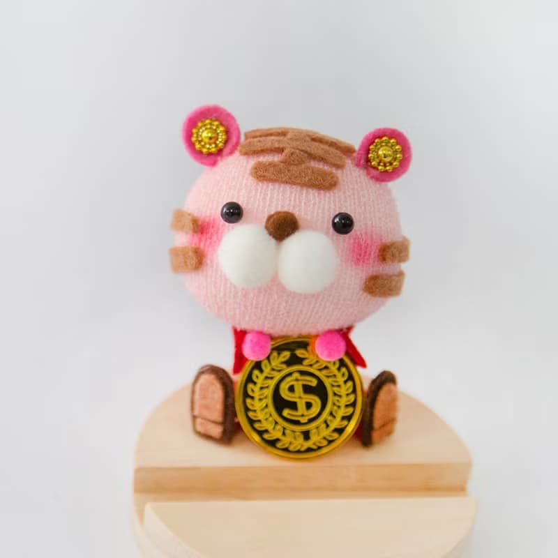 【獨家手作】金牌小福虎-木質手機座 免縫 DIY材料包