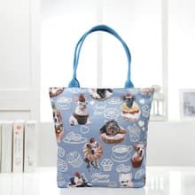 文青肩背托特包  大容量 / 防潑水 平織緹花 甜點狗