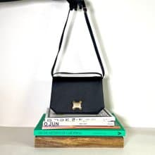 Celine罕有絲絹面黑色肩背側背斜孭手拿包古董袋 日出中古二手