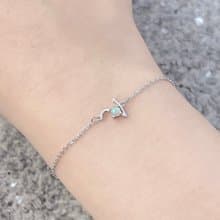 天然石925純銀英文字母水晶手鍊 V