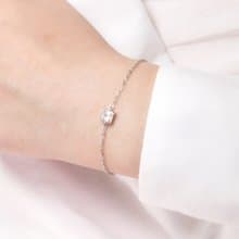 悠然午後 美鑽款 925純銀 鍍金手鍊 白K金色 女生手鍊