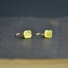 【金桂】Amber天然琥珀蜜蠟 桂花耳墜