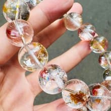 精品爆閃彩虹錦鯉膠花水晶14-15mm60g富貴吉祥鎮宅辟邪擋煞