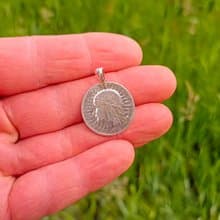 Silver coin necklace pendant,Vintage silver pendant,copy of coin silver medallio