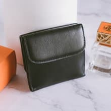 【禮盒】真皮簡約迷你短夾 X0081 黑