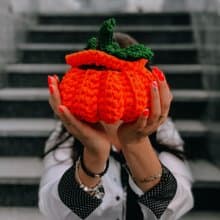 Crochet pattern basket pumpkin Halloween Thanksgiving, PDF and video tutorial