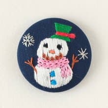 雪だるまの刺繍ブローチor刺繍ヘアゴム　クリスマス　雪