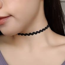 基礎 黑色波浪choker 短項鍊 極簡美式風
