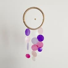 DIY-KIT|Ricotta Cheese Delicious(M)-Violet-Circle|Shell Wind Chime Mobile|#0-564