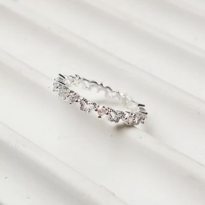 【純銀戒指】蝴蝶 | 鋯石 | 925純銀女戒 尾戒 | 大員囡仔