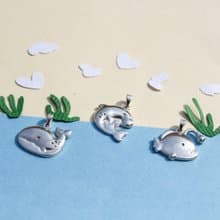 【海洋寶貝】海豚 鯨魚 燈籠魚 - 925純銀項鍊