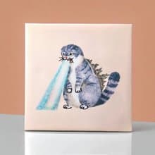 貓吉拉  |  木製框畫