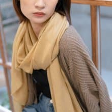 【保暖道具】喀什米爾 Cashmere 羊毛圍巾 - 焦糖