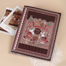 スタンプの作品集に【ポストカードホルダー】イチゴの季節シリーズ　ショコラバージョン うさぎ柄　チョコレート