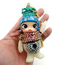 TIMBEE LO手工改裝MOLLY娃娃綴施華洛水晶手袋裝飾掛包包項鍊手鍊