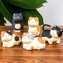 日本進口龍虎作和紙陶制可愛貓咪創意車載擺件辦公桌擺件生日禮物