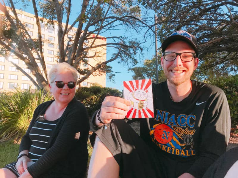 翻白眼厭世招財貓插畫明信片一張