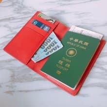 【La Fede】植鞣-RFID防盜護照夾 珊瑚紅
