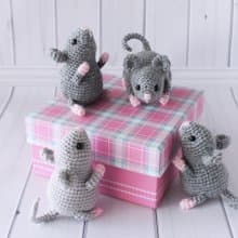 Grey mouse toy for kids, Llittle handmade toy, Stuffed animal toy, Cute mouse