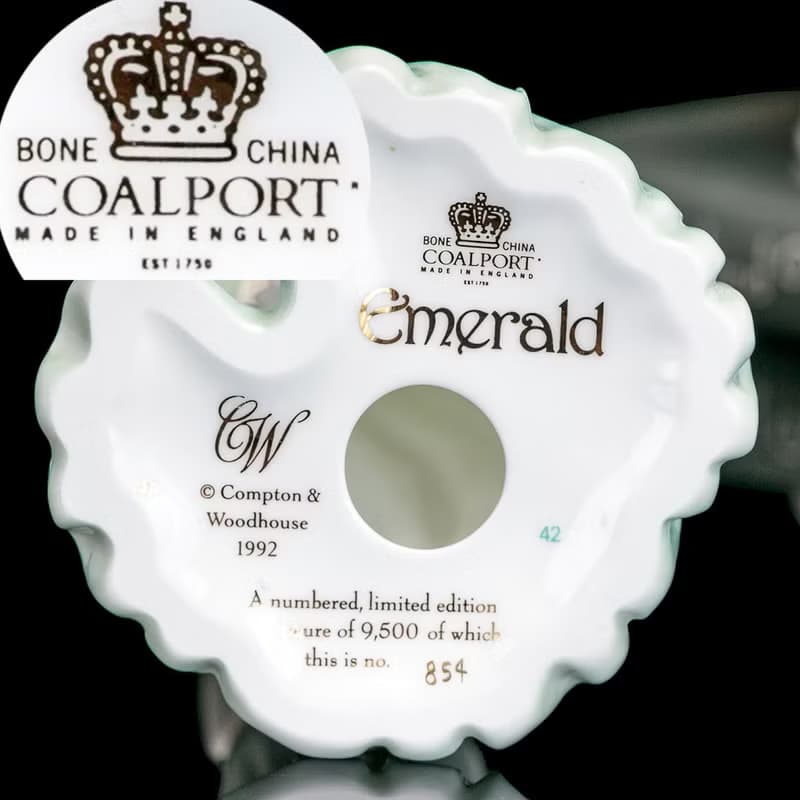 英國製Wedgwood Coalport花之女神限量手工捏花骨瓷雕塑Emerald