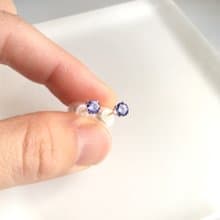 Tanzanite Earrings December Birthstone Tanzanite with Pearls Backcatch