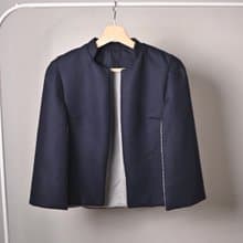 小立領西裝斗篷 深海藍