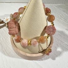 阿拉善瑪瑙千層蜜桃腮紅 手鍊 女財神扎基拉姆(已結緣)可訂製同款